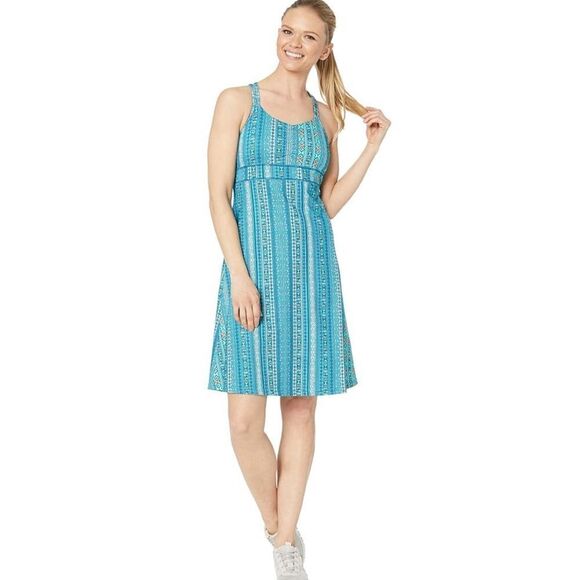 Marmot Taryn Blue Green Tribal Pattern Strappy Athleisure Tank Dress - Picture 2 of 15